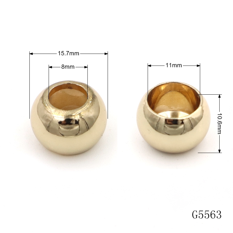 Metal Round Bead Zinc Alloy Golden Polish Bead Accessories For Bracelets Necklaces Keychains Bag Charms