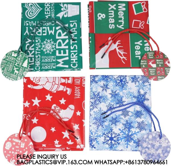Sets Large Christmas Gift Plastic Bag 36X60 Jumbo Gift Wrapping For Xmas Presents Oversized Party Favor