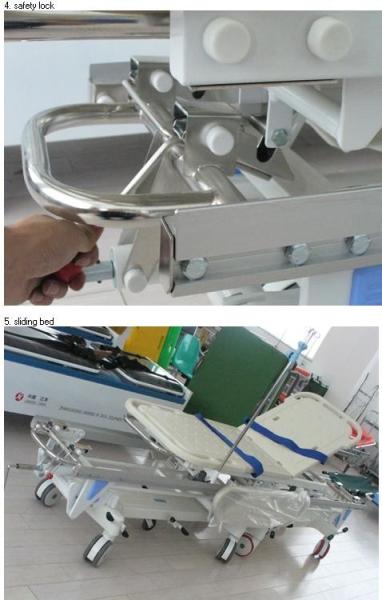 Alloy Aluminum Hospital Stretcher Trolley, Transfer Cart With Central Controlled Braking System ALS-ST009