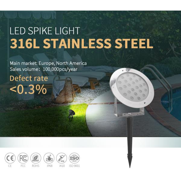 L'acier inoxydable SS316L a mené le contrôle 24W IP68 Smd3535 de Pin Lights RVB DMX512