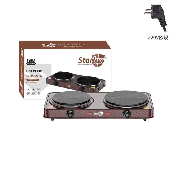 Portable Stainless Steel Electric Stove Wholesale with Double Solid Hot Plate Cooking Top 1000W +1500W 220V Induction Cooker and 2 Burners
