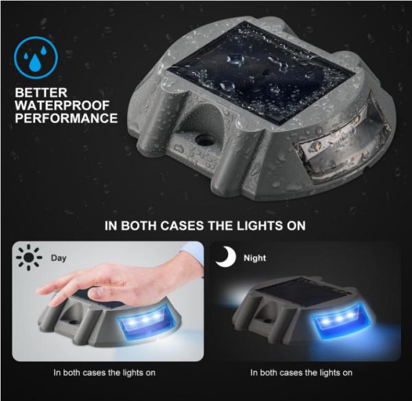 IP68 Solar Aluminum Driveway Road Studs , Reflective Cat Eyes Led Lend Lights