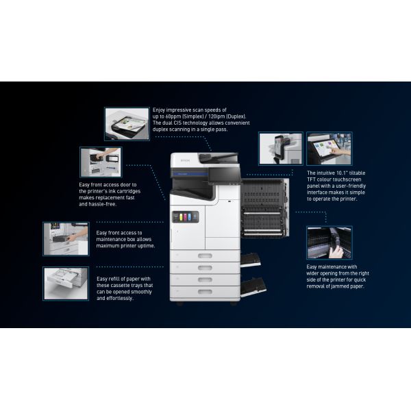 AM-C4000 Color Multifunction Printer with Printing Copying Scanning Functions for Small to Medium Business Office