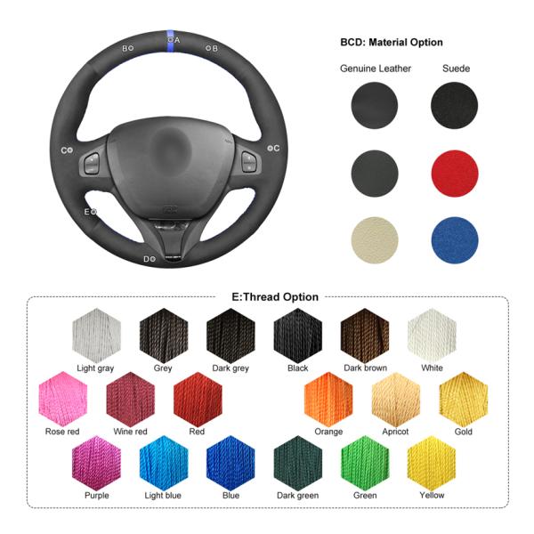 MEWANT For Renault Clio 4 Captur Samsung QM3 Custom Design Suede Steering Wheel Cover Car Accessories For Winter Wholesale