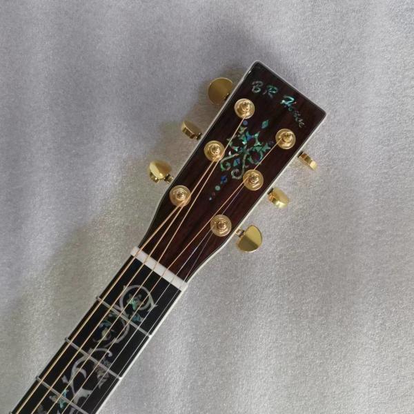 Custom MT Dreadnought D Body Sunburst Acoustic Guitar Wood Pickguard Martin D45 Guitar