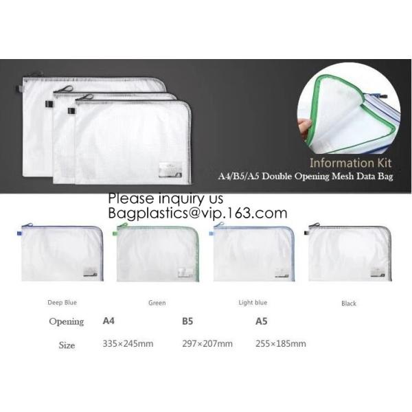 Office Stationery Plastic Pp File Bag A4 Document Pouch B6 Zipper Wholesale File Folder Bag School Stationery Supplies,