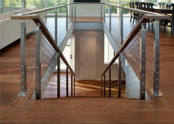 Exterior Stainless Cable Stair Railing System , Stainless Steel Decking Balustrade