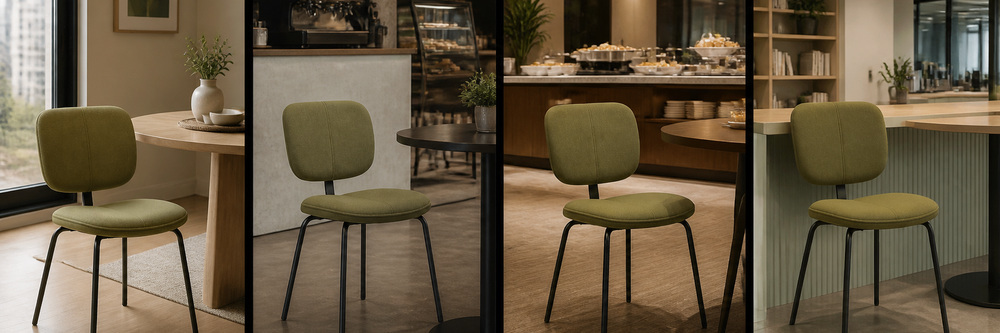 Upholstered Metal Dining Chair BW-501