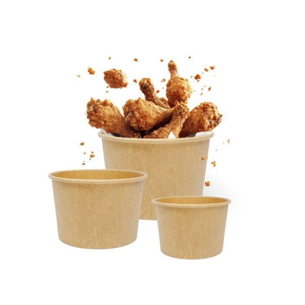 Disposable covered custom eco-friendly food grade kraft paper salad bowl