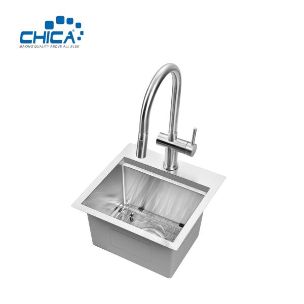 topmount handmade house kitchen sink SUS304 stainless steel single bowl sink