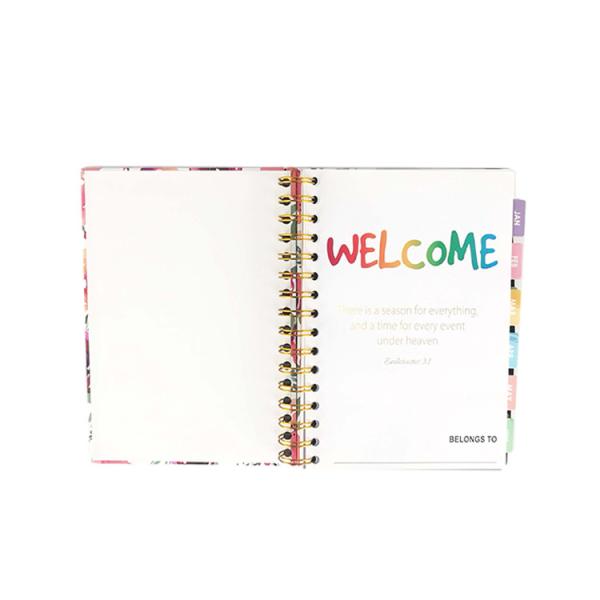 Gold Spiral Binding Academic Year Planner with Work Management and Organized Planning