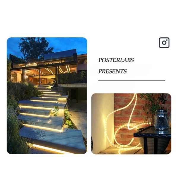 LED Solar String Light With IP65 Waterproof 8 Modes for Patio Garden
