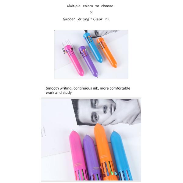 Mini Ten Colors Cute Ballpoint Pen Retractable Colored Ballpoint Pens For Drawing
