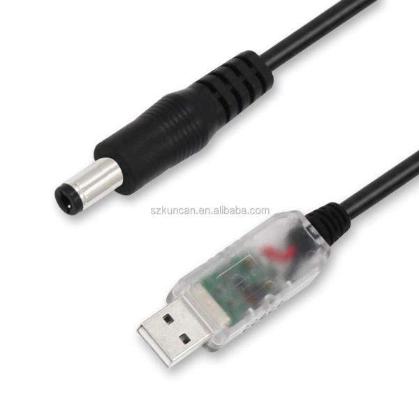 Cabo Conversor USB para DC de 5V para 9V 12V Step Up para Roteador Câmera