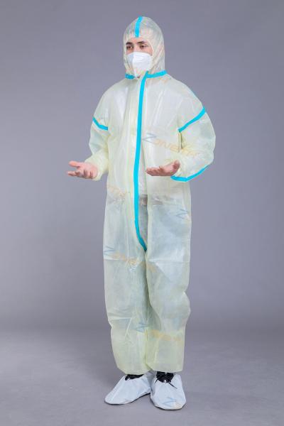 Antibacterial 37GSM PP PE Breathable Disposable Coveralls