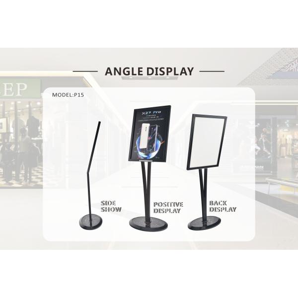 Vertical 1290x460mm Poster Display Stand Black V Stand Steel Plate