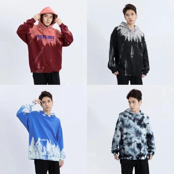 Capuz solto para mulheres Tie Dye Capuz Impresso Graffiti Cor Gradiente Outono Inverno