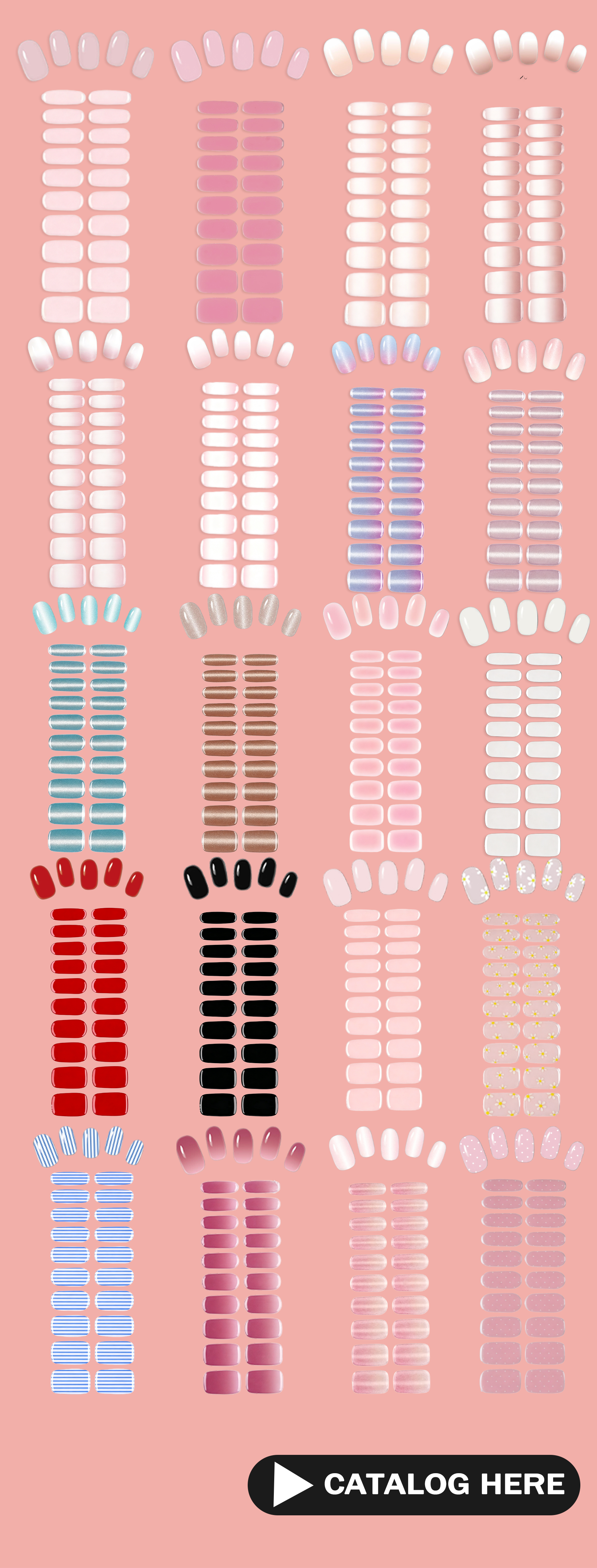No LED Lamp Needed Gel Nail Wraps Easy Apply Remove Salon Quality Gloss Full Cover