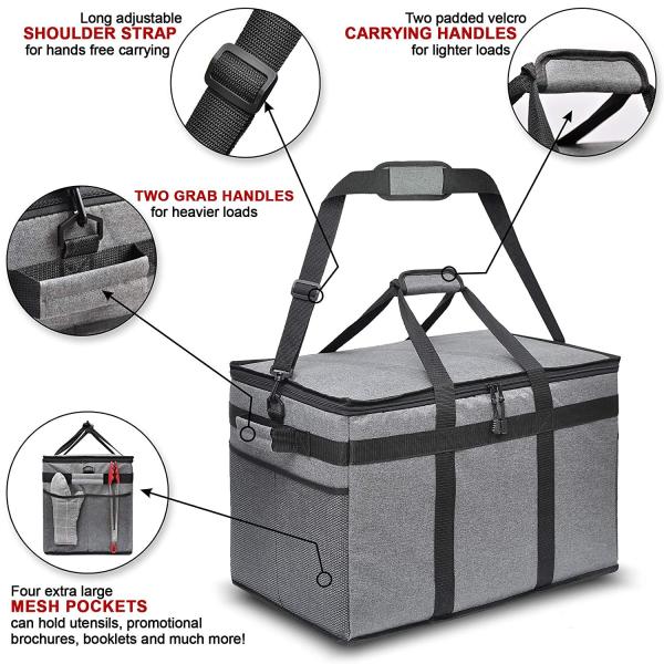 Reusable Insulated Cooler Bag Golf Grocery Large Shoulder 23x14x15 Inch