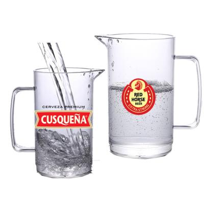 Heat Resistant Plastic Beverage Pitcher 29oz Plastic Juice Jug With Handle