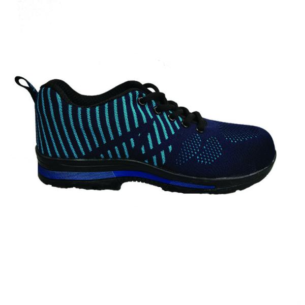 SJ Lace-up Fly Knit Work Footwear with Steel Safe Toe and Lace-up Closure Safety Shoes for Men