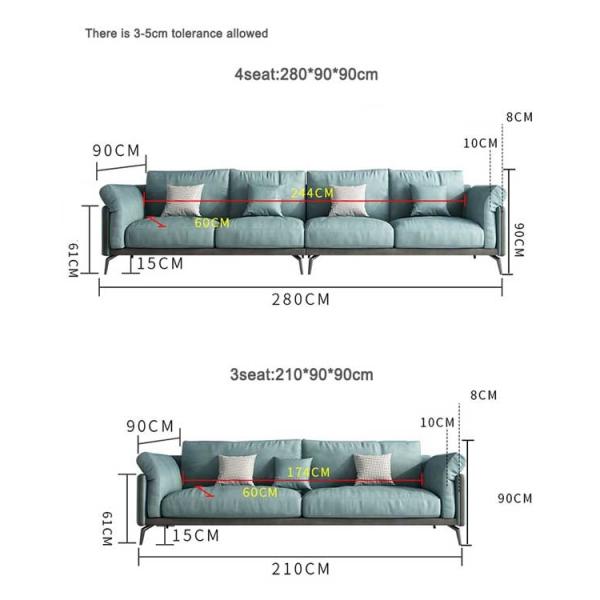 Sofás seccionales verdes del sofá del salón del estilo de los muebles europeos de la sala de estar