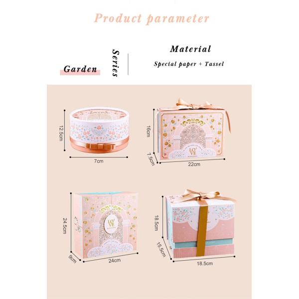 Подарочная коробка розового дня рождения картона дизайна феи подарочной коробки белого восхитительная упаковывая ориентированную на заказчика коробку