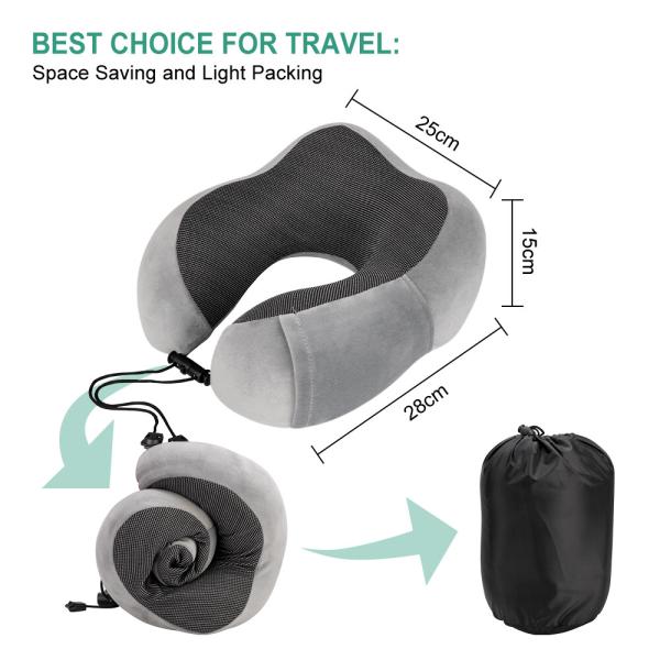 Knitted Luxury Memory Foam Neck Pillow for Airplane and Car Travel OEM ODM Acceptable