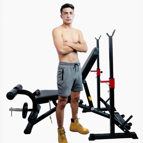 Steel W107cm H150cm Gym Squat Rack Adjustable Black Red Power Squat Rack