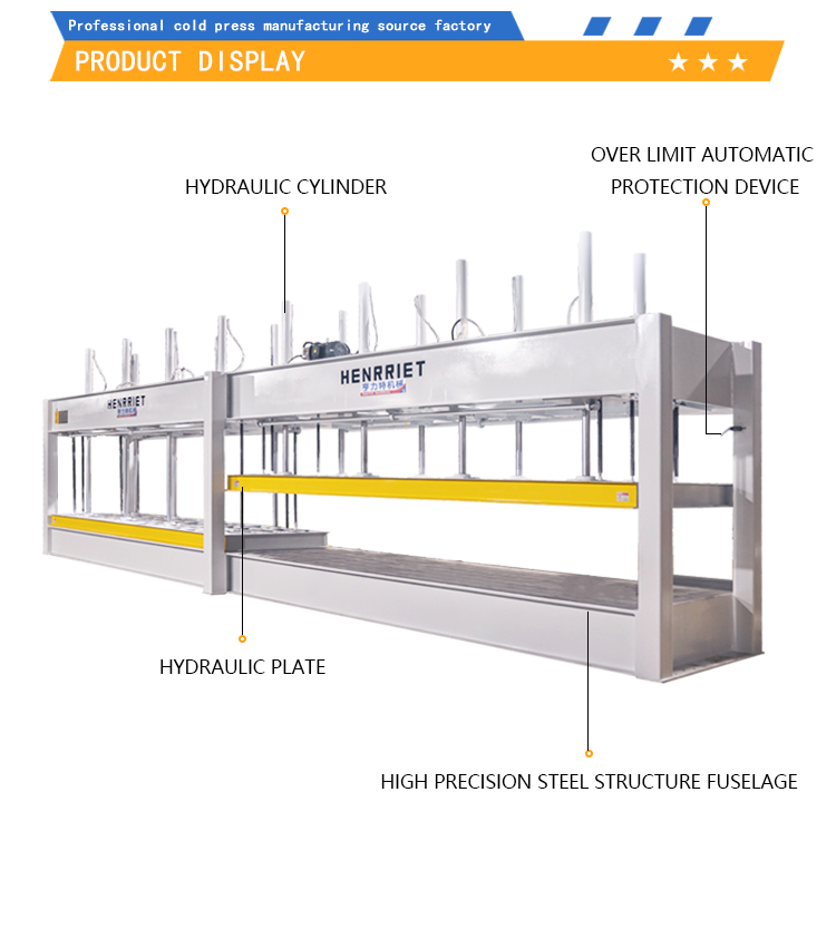 30 Tons Pressure 12 Meter Length 16 Cylinder Two-Stage Cold Press Machine for PVC Engineered Wood Doors