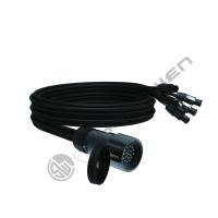 Powercon True1 Aplicación industrial IP67 Conectores masculinos resistentes al agua Extensión de cable de división de 6 cabezas Cordón de alimentación para uso comercial