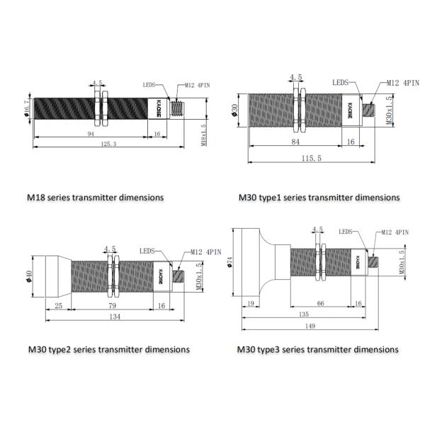 3m Range 4 - 20mA Fluid Level Meter Small Diameter Ultrasonic Sensor For Industrial Automation