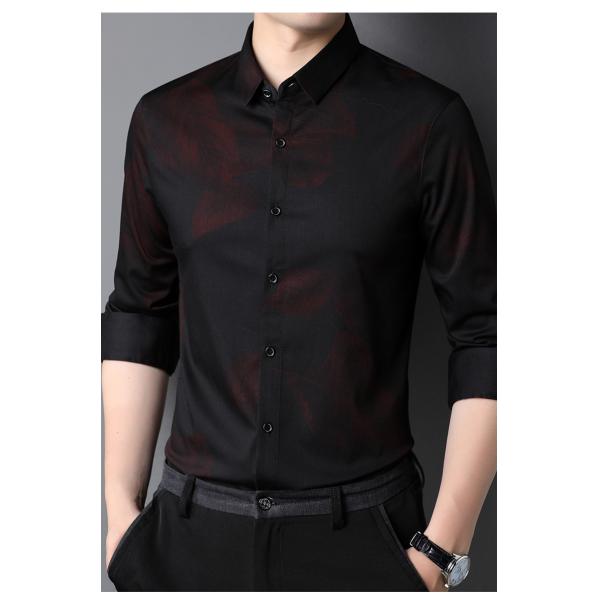 Camiseta de mano larga de viscosa/poliéster/espandéx para camisas de hombre