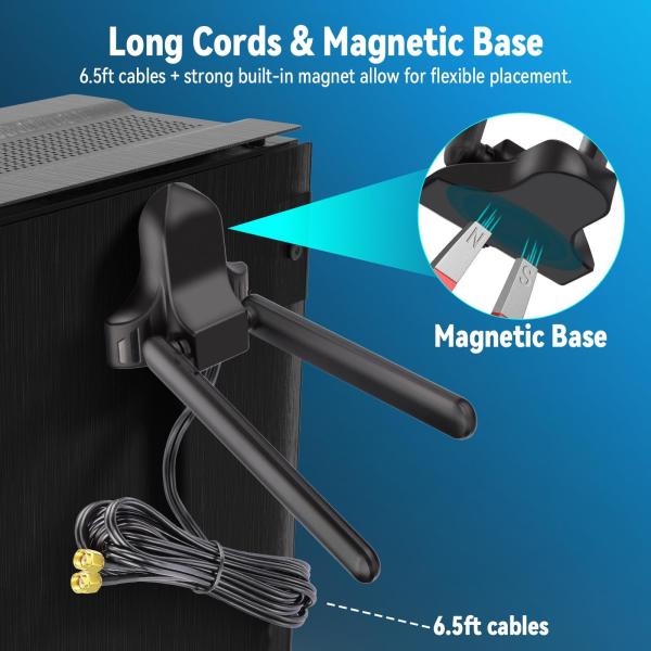 2.4GHz 5GHz 6GHz Magnetic Base WiFi Antenna