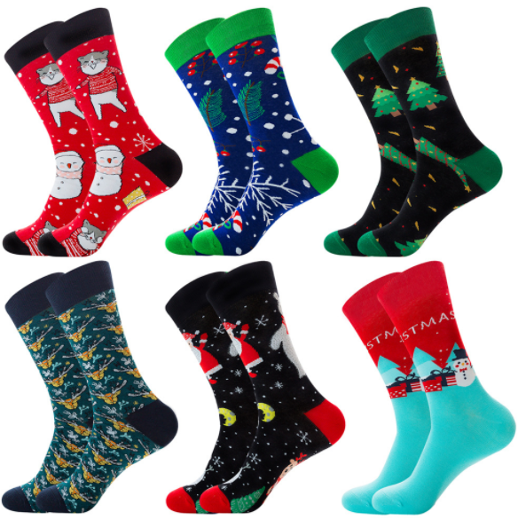 Customized Logo Kids Christmas Socks Or Stocking Funny Christmas Socks For Female