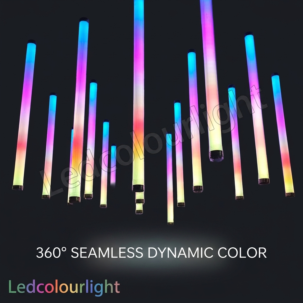 RGB Stage Lights 360° DMX LED 3D Tube Pixel Lighting Ceiling Hanging Decoration