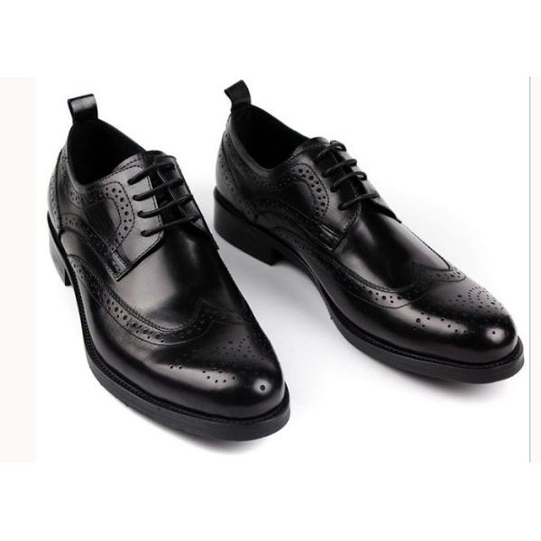 High Cow Mens Leather Brogue Shoes , Business Goodyear Handmade Shoes