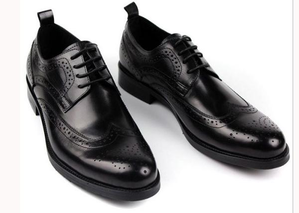 High Cow Mens Leather Brogue Shoes , Business Goodyear Handmade Shoes