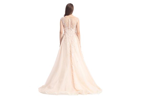 Organza Fabric Champagne Bridesmaid Dresses Long Europe Style Evening Dress