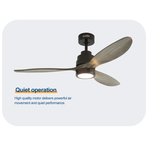 ceiling fan Ventiladores de tecto LED de lâmina de madeira 3 simples decorativos com controle remoto