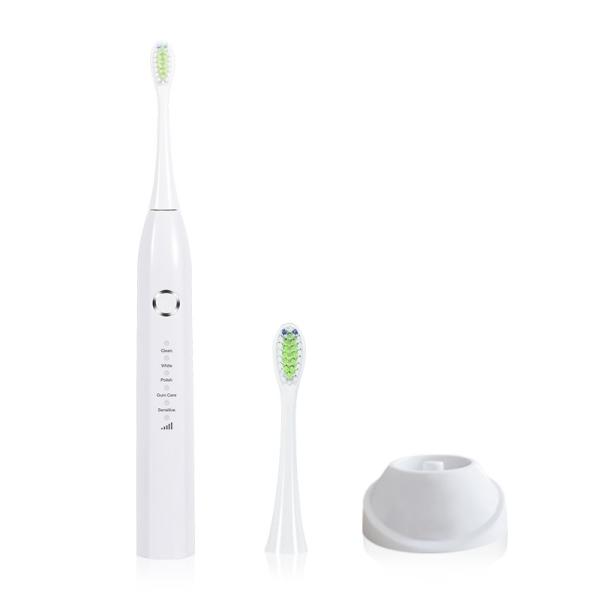 White Electric Rechargeable Toothbrush , Sonic Electric Toothbrush IPX7 Waterproof