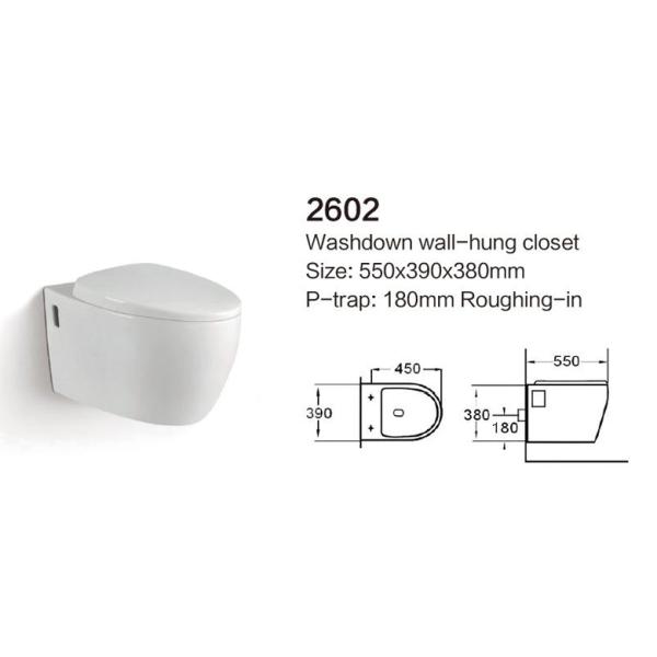 Washdown Elongated Wall Hung Toilet American Standard P Trap Wc