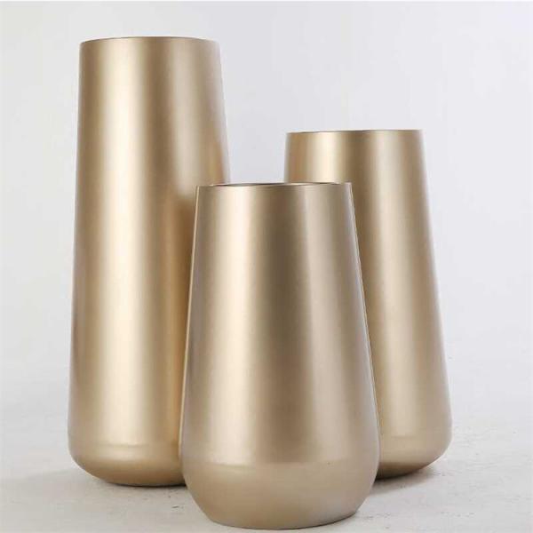 Electroplating Metal Flower Planter Tall Gold Plant Stand Indoor Home Use