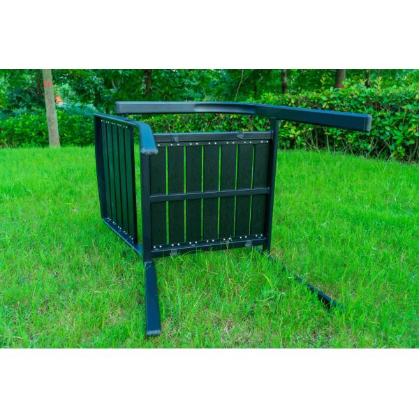 Black 11 Pieces Plastic Wood Modern Outdoor Garden Furniture Table Set 8-10 Seater Extendable Patio Dining Table Chairs