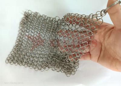 Purificador de aço inoxidável de Chainmail da cozinha do produto comestível 316 para o líquido de limpeza do ferro fundido