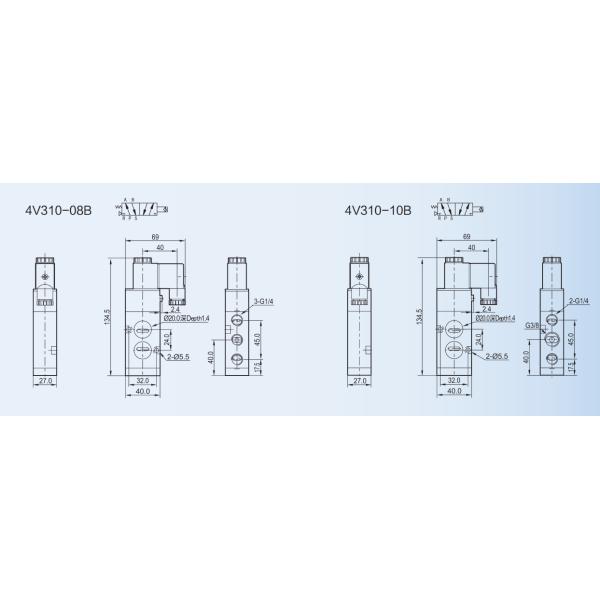 Нормально закрытый пневматический клапан соленоида 4В100 | 400 продетый нитку путь серии 5/2
