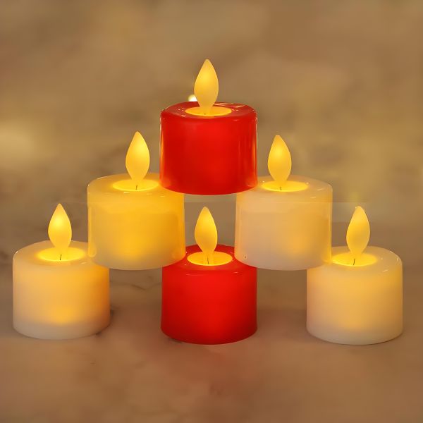Cordless Remote Tea Light Candles Plastic Electric Tea Light Candles White / Yellow / Red