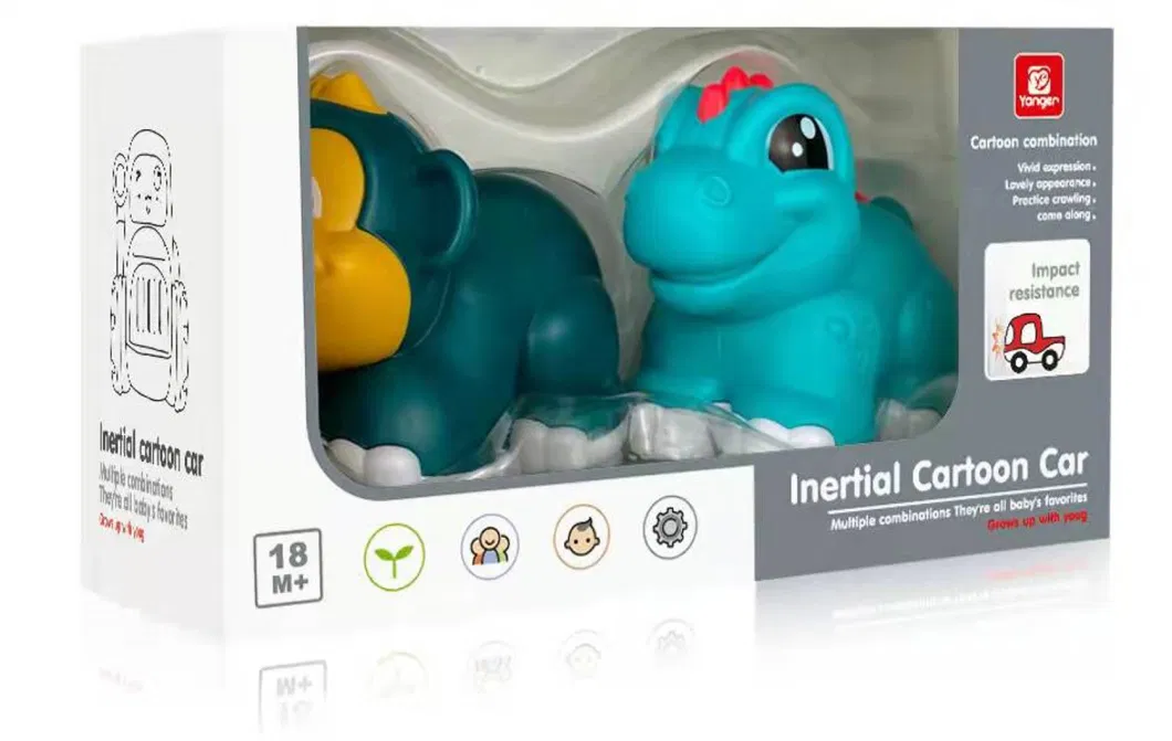 Baby Grab Toys Education Rattle Roll Car Cartoon Children′s Toys Baby Toys Inertia Animal Car