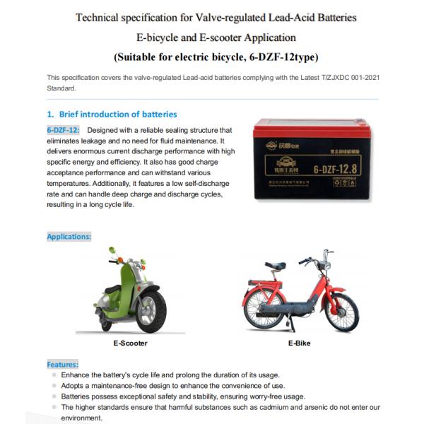 OEM Electric Scooter Rechargeable Sealed Lead Acid Battery 12v 12ah 6-DZF-12