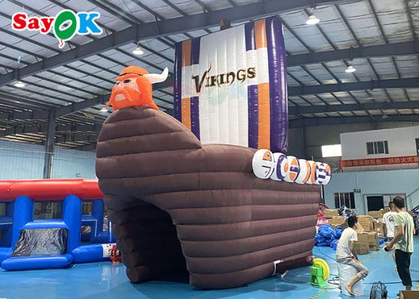 210D Oxford Pirate Ship Theme Inflatable Tunnel For Advertising
